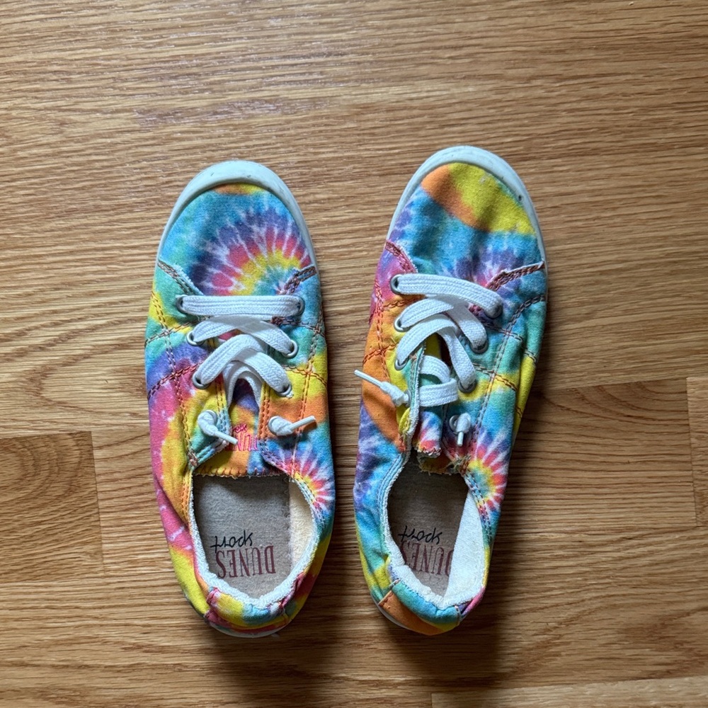 Tie dye slip on shoes